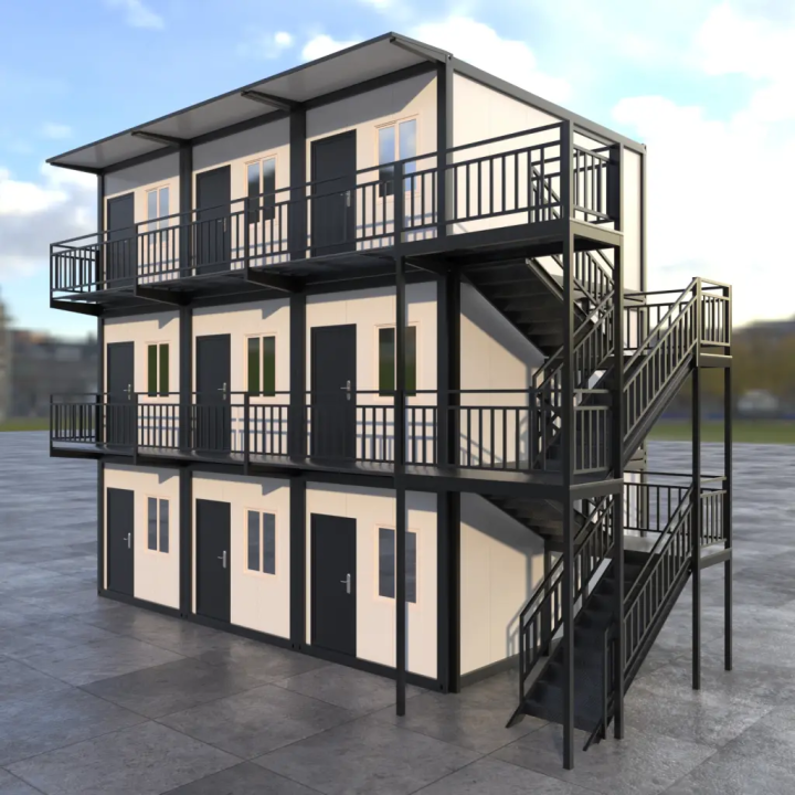 Premium 9-Unit 3-Storey Student Dorm: Black Industrial Design
