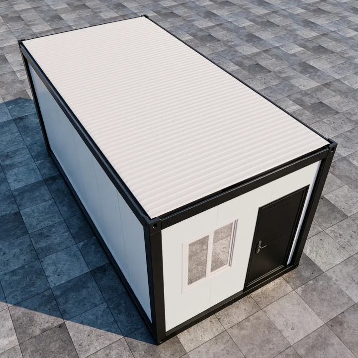 1x 20ft Design-Bürocontainer mit schwarzem Rahmen