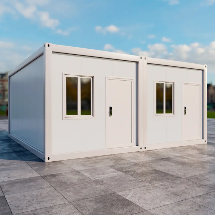 2-Unit White Frame Modular Shop