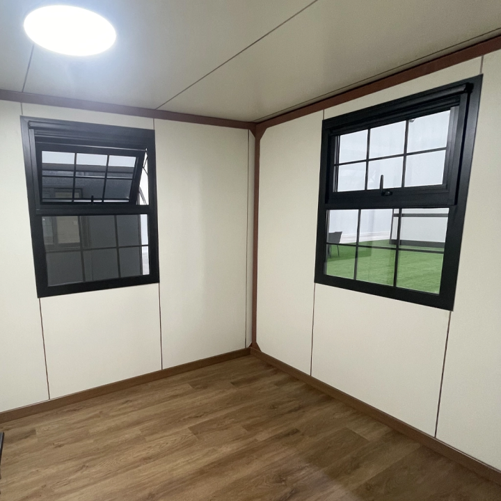 Casa Container Cinza Antracite | Porta Dupla de Vidro Temperado